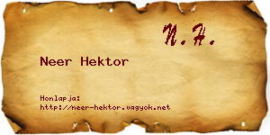 Neer Hektor névjegykártya